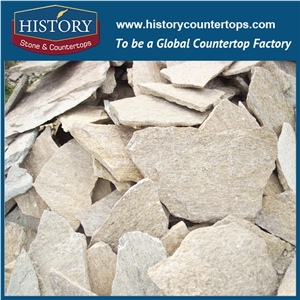 History Stone Slate Stone Random Flagstone for Garden Pavers, Natural Beige Color Building Decorative Stone