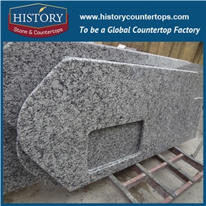 History Stone Spray White Granite First Class Hand Made Eased Shape Smooth Surface Laminated Countertops & Kitchen Island Tops, Worktops