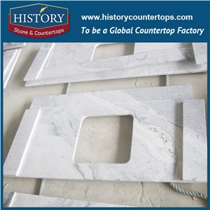 History Stone Stellar Snow Quartz Smooth Surface Waterproof Professional Cut-To-Size Countertops & Kitchen Island Tops for Reataurant