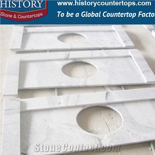 History Stone Stellar Snow Quartz Smooth Surface Waterproof Professional Cut-To-Size Countertops & Kitchen Island Tops for Reataurant