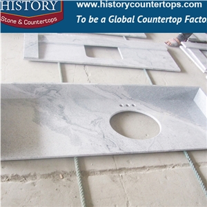 History Stone Stellar Snow Quartz Smooth Surface Waterproof Professional Cut-To-Size Countertops & Kitchen Island Tops for Reataurant