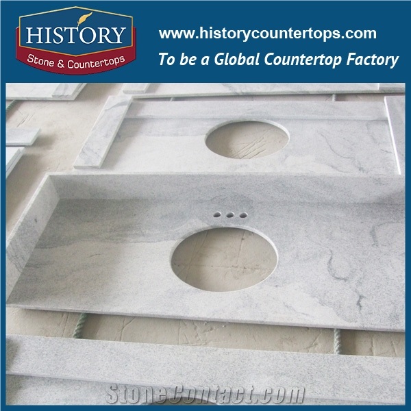 History Stone Stellar Snow Quartz Smooth Surface Waterproof Professional Cut-To-Size Countertops & Kitchen Island Tops for Reataurant