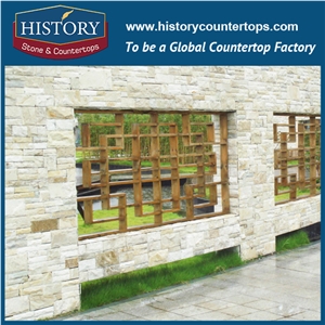 History Stone Yellow Rustic Irregular Dimension Slate Real Mushroomed Stone for Decorative Internal and External Walling