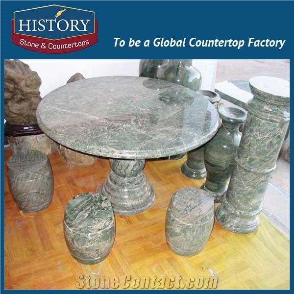 History Stones 2017 Led Unique Exquisite Indoor Olive Green Onyx Ornamental Random Shaping Villa Patio Decoration Bench & Table