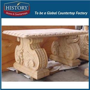 History Stones Antique Consice Design Brown Marble Top Rectangular Modern Indoor Furniture Hall Using Tea Bench & Table