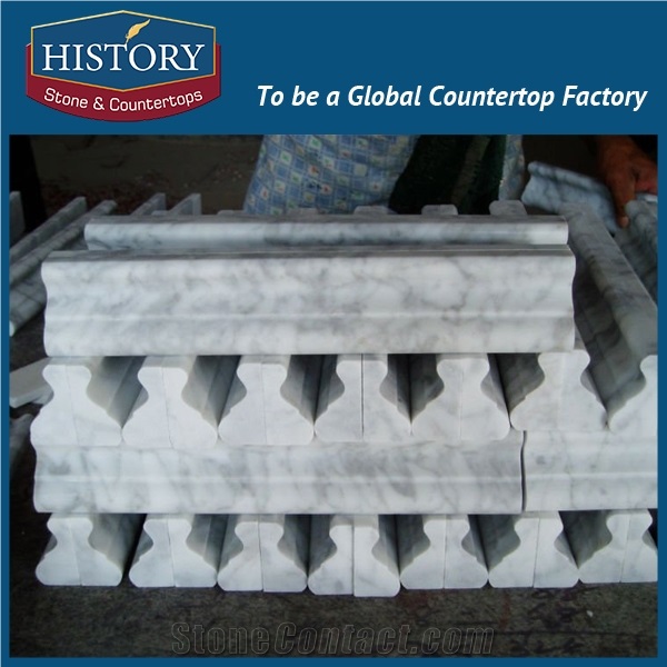 History Stones Building Material Natural Interior Galala White Marble Skirting for Home Decoration Beautiful Modern Walling Border