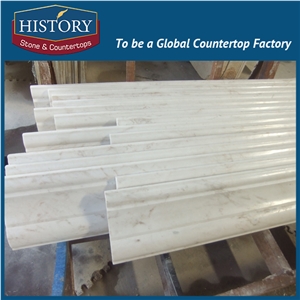 History Stones Building Material Natural Interior Galala White Marble Skirting for Home Decoration Beautiful Modern Walling Border