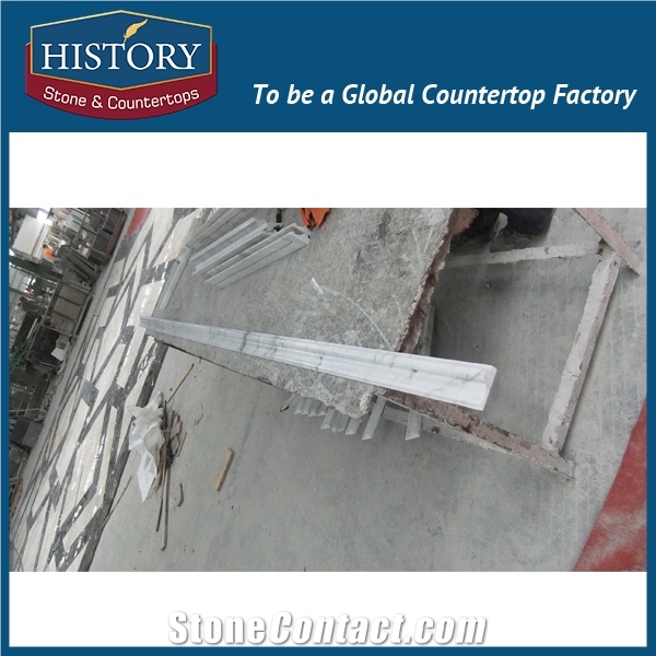 History Stones Building Material Natural Interior Galala White Marble Skirting for Home Decoration Beautiful Modern Walling Border