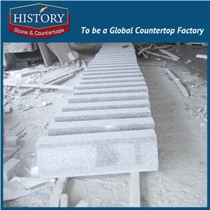 History Stones Building Natural Stair Riser High Polished Grey Granite G603 Popular Exterior Staircase Climbing Stone Stairs & Steps