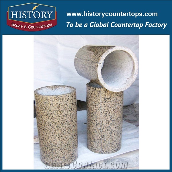 History Stones China Carved Stone Luxurious Chinese Style Grey Granite G603 Polished Square Shaped Outdoor Building Decoration Pillars