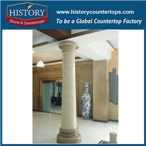 History Stones China Factory Customized Beauty Red Marble Columns Hand Carving Capital Marble Natural Stone Indoor Outdoor Bases Decoration Pillars