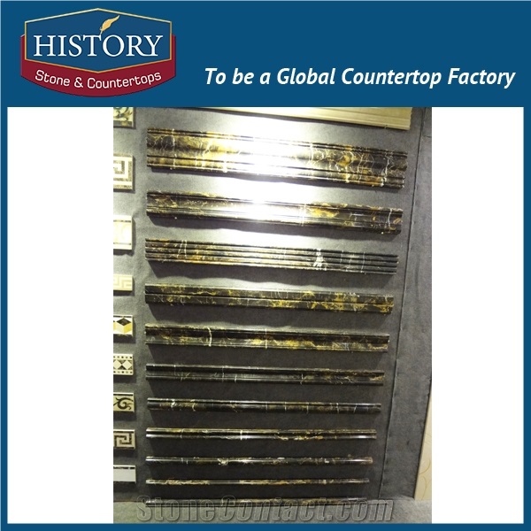 History Stones China Factory Home Decorative Trade Assurance Polished Dark Marble Pencil Liner Trim Interior Decoration Border Line