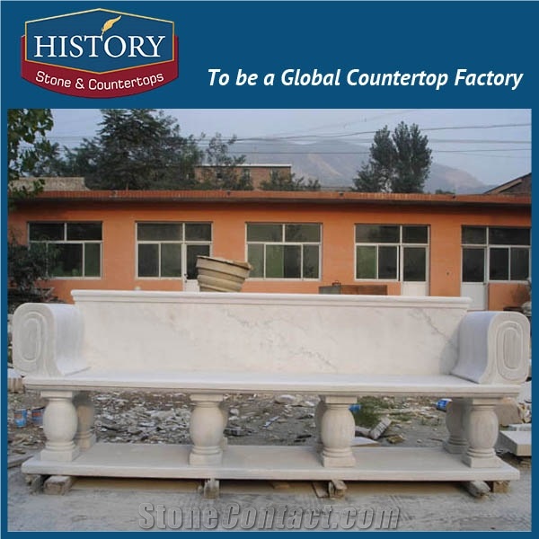 History Stones China Ladscaping Stone Beautiful Brown Marble Flower Carved Backset Design Garden Park Ornamental Bench