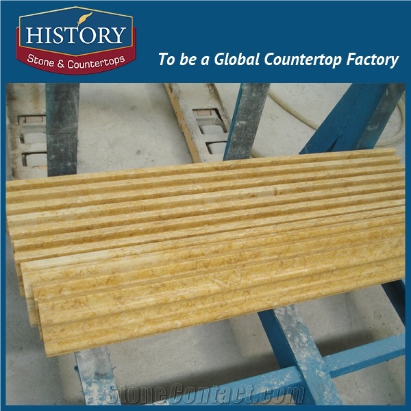 History Stones China Natrual Stone Simple Calm Pattern Skirting Wall Edging Polished Surface Yellow Marble Home Inside Decorative Borders