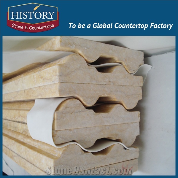 History Stones China Natrual Stone Simple Calm Pattern Skirting Wall Edging Polished Surface Yellow Marble Home Inside Decorative Borders