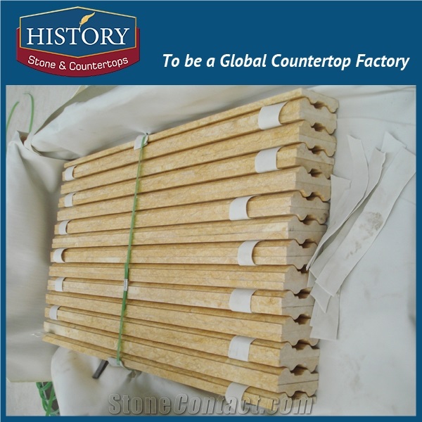 History Stones China Natrual Stone Simple Calm Pattern Skirting Wall Edging Polished Surface Yellow Marble Home Inside Decorative Borders