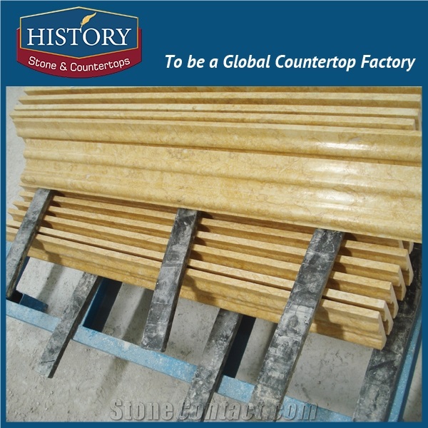 History Stones China Natrual Stone Simple Calm Pattern Skirting Wall Edging Polished Surface Yellow Marble Home Inside Decorative Borders