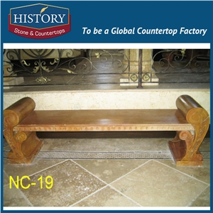 History Stones China Simple Style Groove Back Set Pure White Marble Chairs Design Perfect Indoor Exhibition Ornamental Bench
