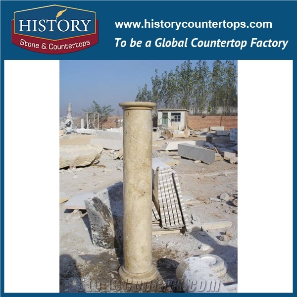 History Stones China Supply Wholesale Customize Outdoor Roman Stone Limestone Columns Dimensions Balcony Using Home Gate Pillars
