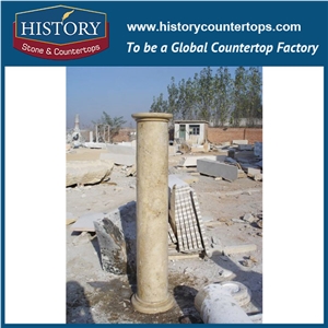 History Stones China Supply Wholesale Customize Outdoor Roman Stone Limestone Columns Dimensions Balcony Using Home Gate Pillars
