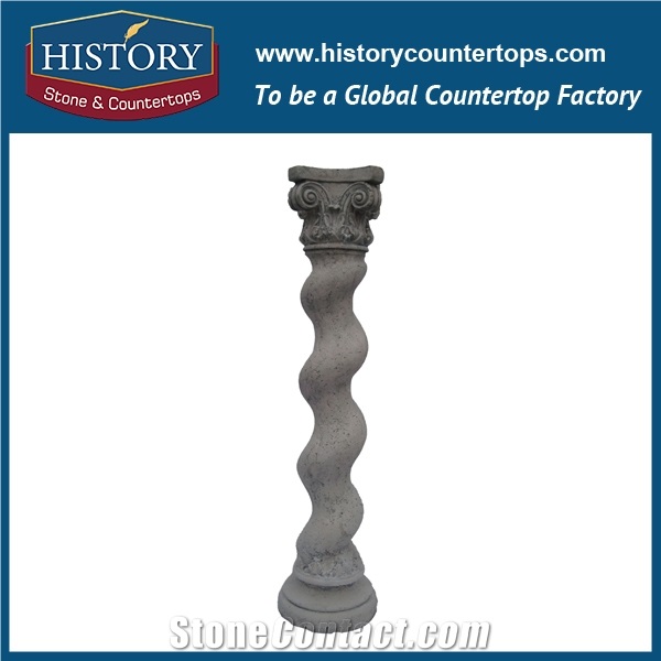 History Stones China Supply Wholesale Customize Outdoor Roman Stone Limestone Columns Dimensions Balcony Using Home Gate Pillars