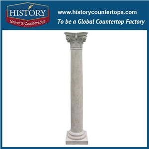History Stones Chinese New Fashion Western Roman Classical Helicoidal Shaped Dark Grey Limestone Wholesale Buiding Constructive Pillars