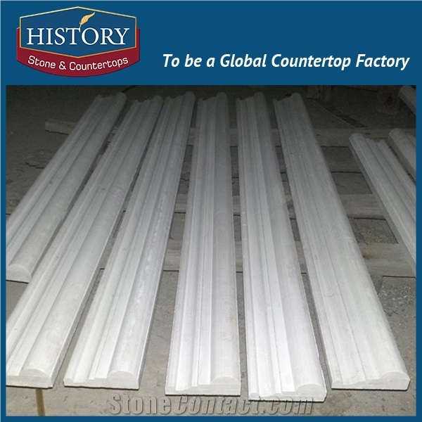 History Stones Chinese Top Supplier Uk Style Interior Decoration Polished White Sandstone Edging Trim Popular Border Line