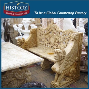 History Stones Chinese Wholesale Simple Morden Heavy-Duty Pure White Marble Chairs for Garden Park Patio Landscaping Stone Bench