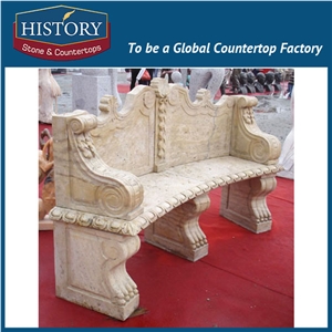 History Stones Chinese Wholesale Simple Morden Heavy-Duty Pure White Marble Chairs for Garden Park Patio Landscaping Stone Bench
