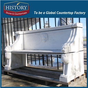 History Stones Famous External Designer Excellent Technique Pure White Marble Outdoor Chairs for Sale Patio Sets Furniture Bench