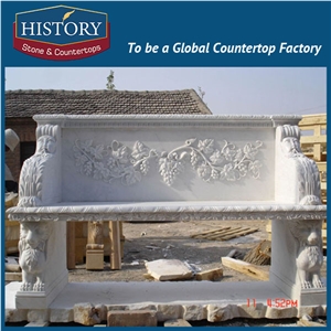 History Stones Famous External Designer Excellent Technique Pure White Marble Outdoor Chairs for Sale Patio Sets Furniture Bench