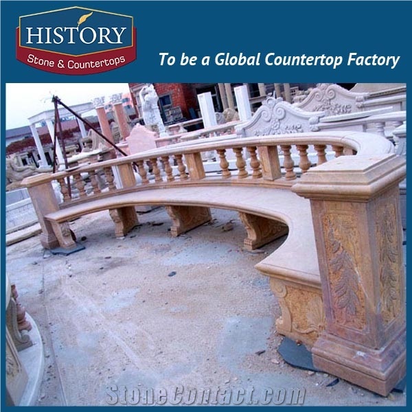 History Stones Fashion and Elegant Design Soild Restaurant High Class Pure Whitel Colour Marble Chair Classical Ornamental Bench