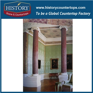 History Stones Hand Carving Grey Marble Roman Columns Outdoor Landscaping Stone Small Size Column Sculptured Pillars