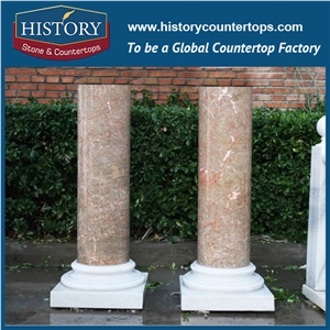 History Stones Hand Carving Grey Marble Roman Columns Outdoor Landscaping Stone Small Size Column Sculptured Pillars
