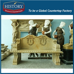 History Stones High Class Brown Colour Marble New Model Classical Floral Carving Designs Chair Popular Garden Ornamental Bench