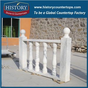 History Stones High Glossy Great Processability Inside Used Beige Marble Balustrade Closed Balcony Safety Fence Decorative Balusters & Railings