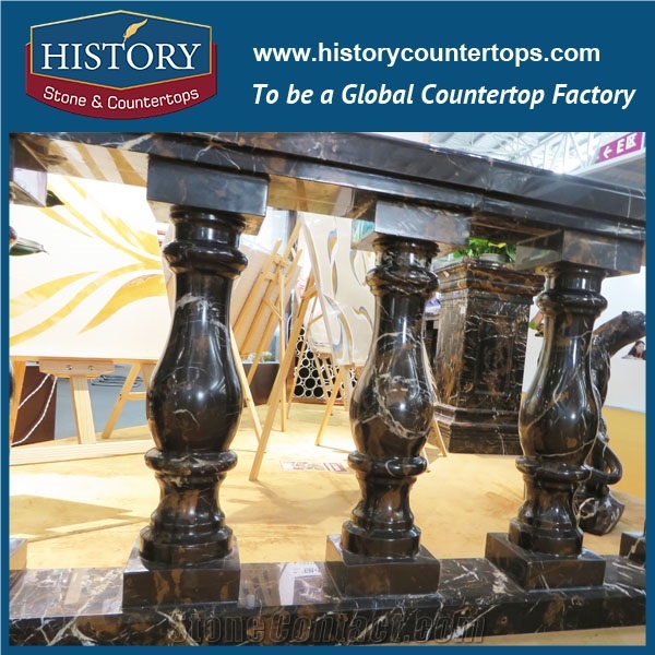 History Stones High Glossy Great Processability Inside Used Beige Marble Balustrade Closed Balcony Safety Fence Decorative Balusters & Railings