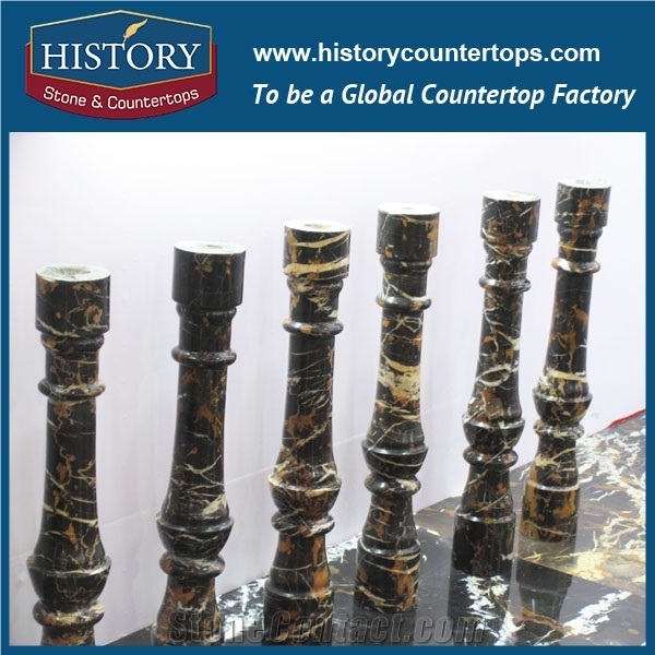 History Stones High Glossy Great Processability Inside Used Beige Marble Balustrade Closed Balcony Safety Fence Decorative Balusters & Railings