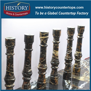 History Stones High Glossy Great Processability Inside Used Beige Marble Balustrade Closed Balcony Safety Fence Decorative Balusters & Railings