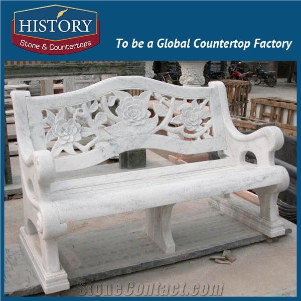 History Stones Knock Down China Cheap 5 Piece Pure White Marble Top Chair Natural Pure White Marble Chairs Support Stone Bench