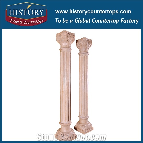 History Stones Luxury Villa Interior Sunset Pink Marble Stone Ornamental Columns Design Attracting Hotel Decoration Material Pillars