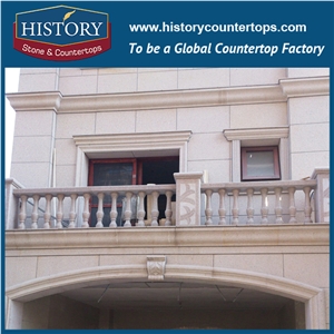 History Stones New Condition Unique Outdoor Stair Railing Design Light Yellow G682 Granite Indoor Stand Mounted Balusters & Railings