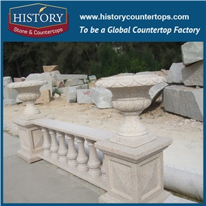 History Stones New Condition Unique Outdoor Stair Railing Design Light Yellow G682 Granite Indoor Stand Mounted Balusters & Railings