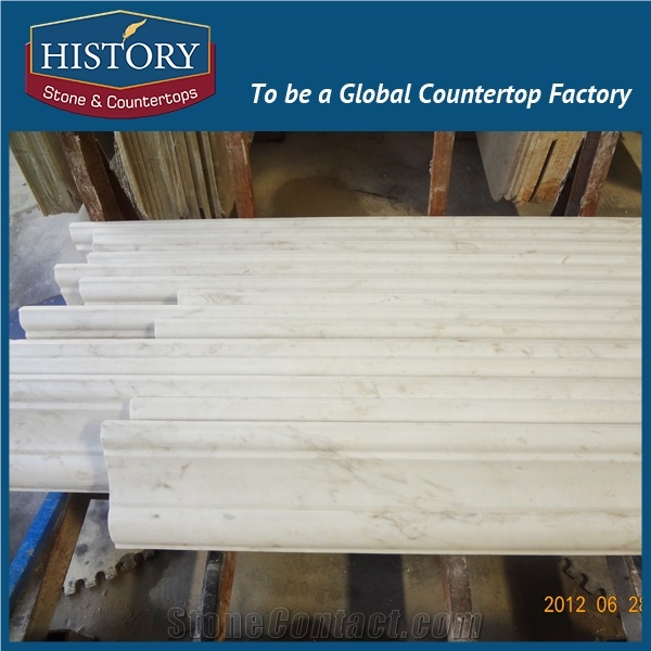 History Stones Newest Product Toilet Wall Decorative Designs White Marble Trimming Pattern for Walling Decoration Top Quality Border