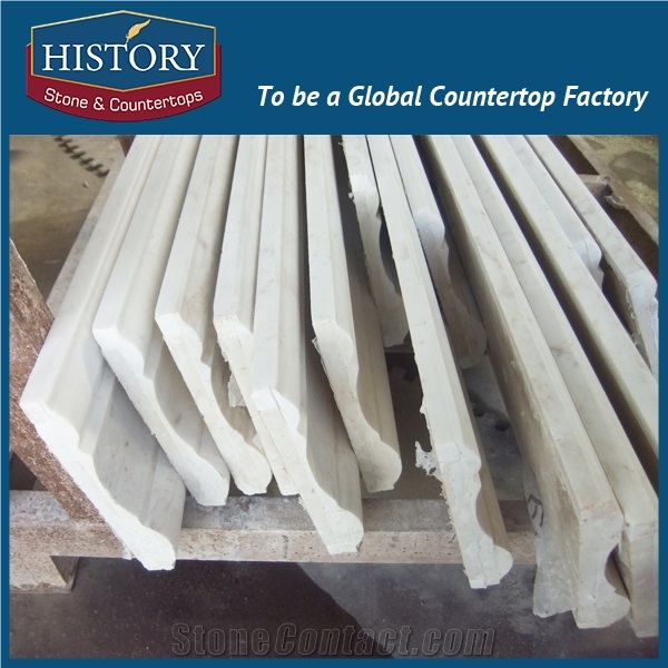 History Stones Newest Product Toilet Wall Decorative Designs White Marble Trimming Pattern for Walling Decoration Top Quality Border