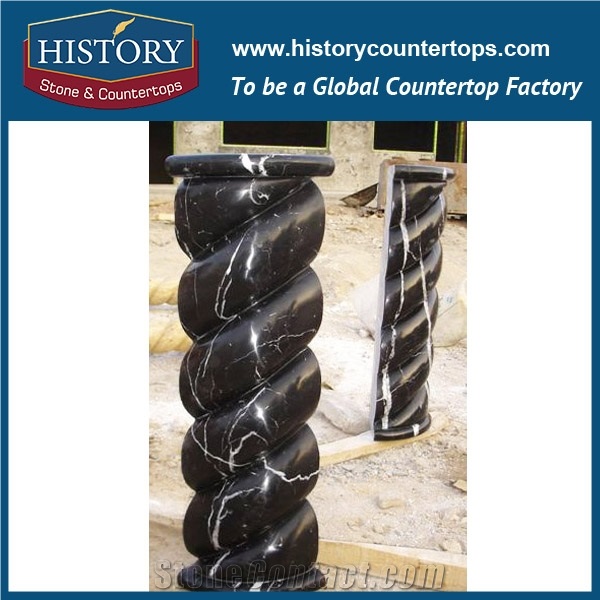 History Stones Oriental Brown Marble Stone Solid Smooth Surface Column Decorative Round Statue Design Interior Hotel Decoration Designs Pillar