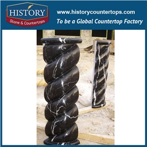 History Stones Oriental Brown Marble Stone Solid Smooth Surface Column Decorative Round Statue Design Interior Hotel Decoration Designs Pillar