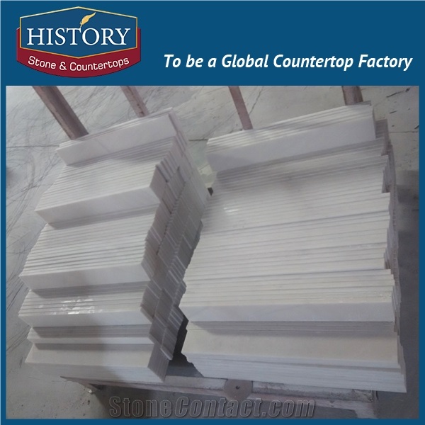 History Stones Polished Surface Trimming High Temperature Resistant Pure White Marle Window Door Frame Moulding Border Line