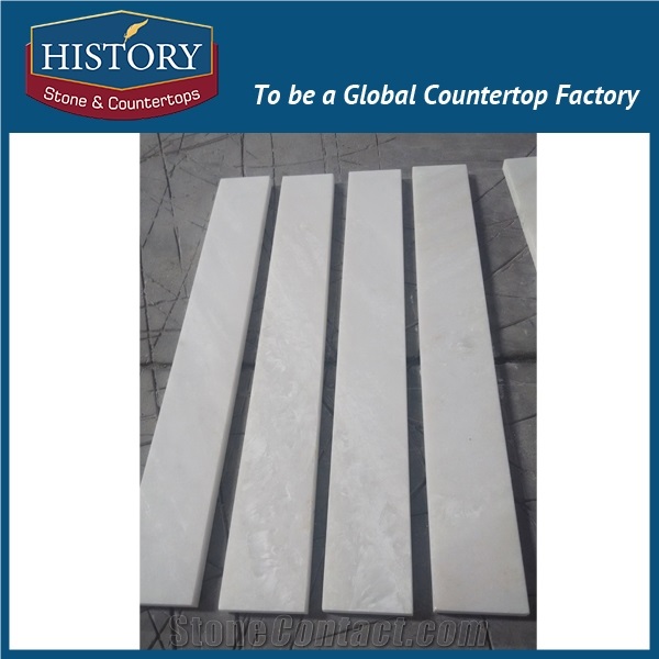 History Stones Polished Surface Trimming High Temperature Resistant Pure White Marle Window Door Frame Moulding Border Line