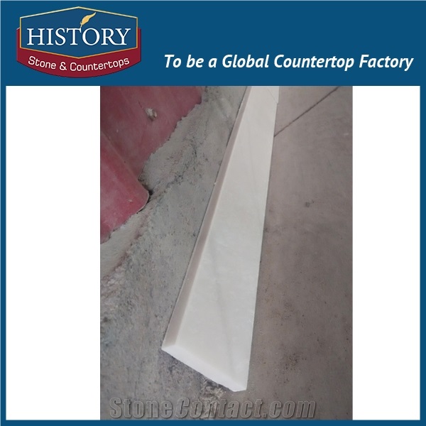 History Stones Polished Surface Trimming High Temperature Resistant Pure White Marle Window Door Frame Moulding Border Line